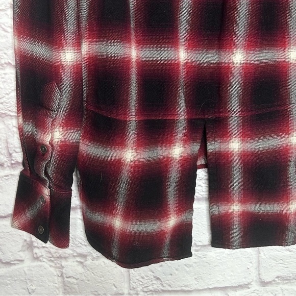 Cloth & Stone Red Plaid Button Down Long Sleeve Shirt - Picture 7 of 13